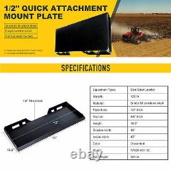 1/2 Quick Attach Mount Plate Attachment for Tractors Skidsteers Loaders