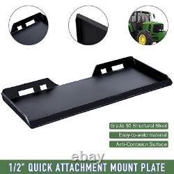 1/2 Quick Attachment Mount Plate Kubota Bobcat Skidsteer Grade 50 Steel