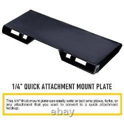 1/4 Steel Quick Tach Attachment Mount Plate Kubota Bobcat Skidsteer Loader