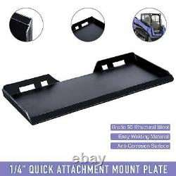 1/4 Steel Quick Tach Attachment Mount Plate for Kubota Bobcat Skidsteer Loader