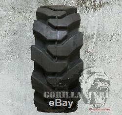 12x16.5 Solid Rubber Skid Steer Loader Tire with Comfort Ride Apertures- 4x Set