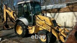1998 FORD 555E 4x4 Backhoe 1 OWNER New Holland Loader ONLY 4495 hrs extend-a-hoe