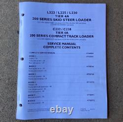 2 Binders! New Holland L223/L225/L230 Skid Steer C232/C238 Loader Service Manual