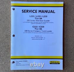 2 Binders! New Holland L223/L225/L230 Skid Steer C232/C238 Loader Service Manual