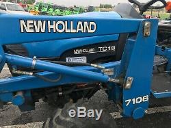 2000 New Holland Tc18 Compact Tractor Loader Post Hole Digger 4x4 18hp Hydro