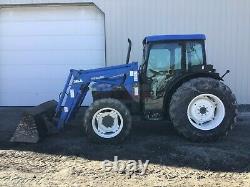 2001 NEW HOLLAND TN65D TRACTOR With LOADER, CAB, 4X4, 3 PT, 540 PTO, HEAT A/C