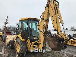 2001 New Holland LB90 Tractor Loader Backhoe 4WD Ex-Hoe Cab High Capacity Bucket