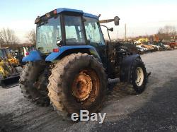 2002 New Holland TS110 4x4 Farm Tractor with Cab & Loader