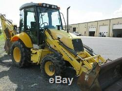 2008 New Holland B95 Tractor Loader Backhoe, 4x4, Cab, AC, Ext Hoe, 2134 Hours