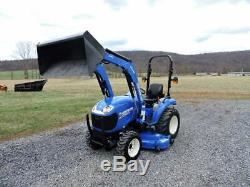 2014 New Holland Boomer 24 Compact Tractor Loader Belly Mower 24 HP Diesel 4X4