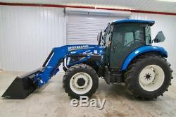 2015 New Holland T4.75 Powerstar 4wd Cab Tractor Loader, Warranty, 290 Hrs