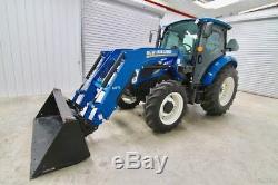 2015 New Holland T4.75 Powerstar 4wd Cab Tractor Loader, Warranty, 290 Hrs