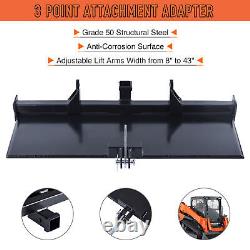 3-Point Attachment Adapter Hitch for Kubota Bobcat Skidsteer Tractor Loader ota
