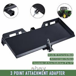 3-Point Attachment Adapter Hitch for Kubota Bobcat Skidsteer Tractor Loader sw