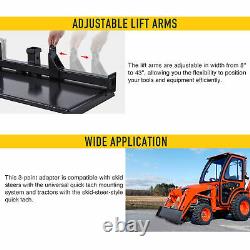 3-Point Attachment Adapter with Hitch for Kubota Bobcat Skidsteer Tractor Loader