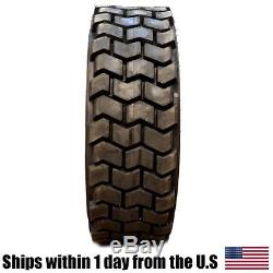 (4) 10x16.5 10 Ply Heavy Duty SKS Skid Steer Tires Caterpillar Cat Loader