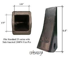 4 Backhoe, Skid Loader, Mini Ex HD Forged Bucket Teeth w Pins, 594A2513, T230HD