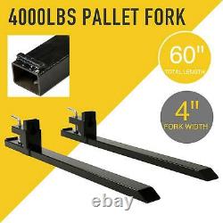 60 45 4000lbs Clamp on Pallet Fork Loader Bucket Skidsteer Tractor Heavy Duty