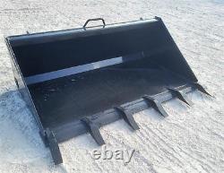 60 Low Profile Standard Duty Dirt Bucket with Teeth Fits Skid Steer QuickAttach