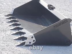 74 Severe Duty Low Profile Tooth Bucket Attachment Fits Skid Steer Loader