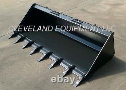 84 LOW PROFILE TOOTH BUCKET Skid Steer Loader Attachment Industrial Dirt Teeth