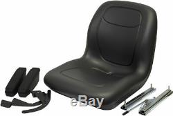 Black HIGH BACK SEAT with ARM REST SLIDE TRACK Ford New Holland Skid Steer Loader