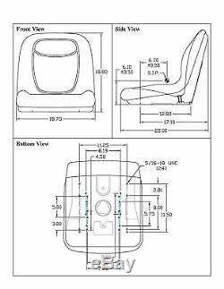 Black HIGH BACK SEAT with ARM REST SLIDE TRACK Ford New Holland Skid Steer Loader