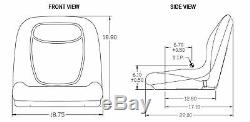 Black HIGH BACK SEAT with ARM REST SLIDE TRACK Ford New Holland Skid Steer Loader