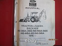 FORD NEW HOLLAND 340 445 540A 545 Tractor Backhoe Loader Parts Manual Catalog