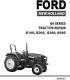 FORD NH 8160, 8260, 8360, 8560 (60 SERIES) Tractor Repair Manual- REPRINT