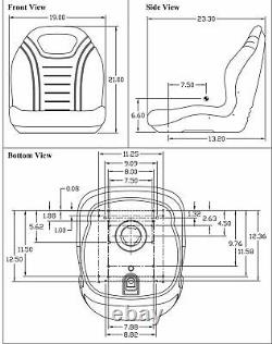 Fits New Holland Loader/Backhoe Bucket Seat Fits Various Models Gray Vinyl