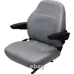 Fits New Holland Loader/Backhoe Seat Assembly withArms Gray Vinyl