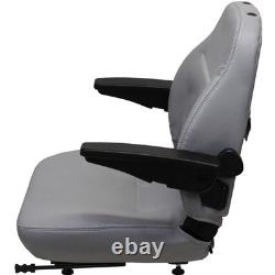 Fits New Holland Loader/Backhoe Seat Assembly withArms Gray Vinyl