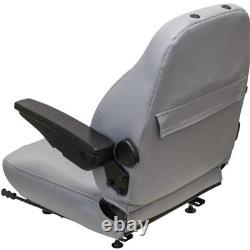 Fits New Holland Loader/Backhoe Seat Assembly withArms Gray Vinyl