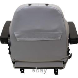 Fits New Holland Loader/Backhoe Seat Assembly withArms Gray Vinyl