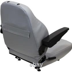 Fits New Holland Loader/Backhoe Seat Assembly withArms Gray Vinyl