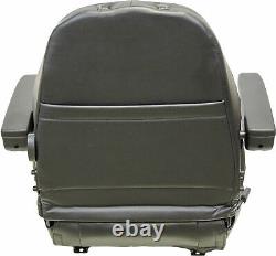 Fits New Holland Wheel Loader Seat Assembly withArms Black Vinyl