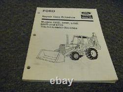 Ford New Holland 455D 555D 575D 655D Tractor Loader Backhoe Repair Time Schedule