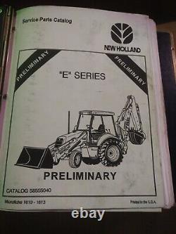Ford New Holland E Series Tractor Loader Backhoes Original Parts Catalog Manual