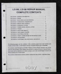 GENUINE New Holland LS180 LS190 Skid Steer Loader Workshop Service Repair Manual