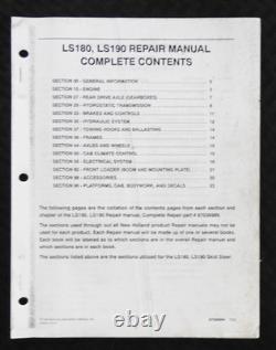 GENUINE New Holland LS180 LS190 Skid Steer Loader Workshop Service Repair Manual