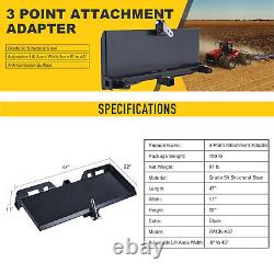 Hitch for Skid Steer Tractor Loader Grade-50 3-Point Attachment Adapter