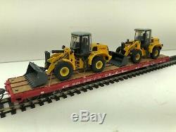 Intermountain Flat Atsf 95366 With 2 New Holland W170 Loaders Ho Scale Custom