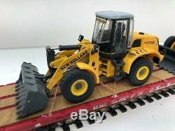 Intermountain Flat Atsf 95366 With 2 New Holland W170 Loaders Ho Scale Custom