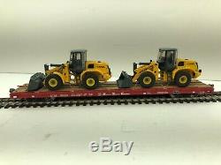 Intermountain Flat Atsf 95366 With 2 New Holland W170 Loaders Ho Scale Custom