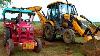Jcb 3dx Backhoe Making Govt Road With Mahindra And Newholland Tractors Jcb And Tractor Cartoon
