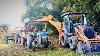 Jcb 3dx Loading Mud In Tata Toppers U0026 Tractor Swaraj 855 Fe New Holland 3630 4x4 Tractor