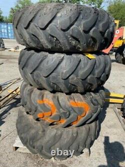 (Lot of 4) 16.9x24 Loader Backhoe tires jcb wheels