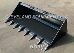 NEW 72 LOW PROFILE TOOTH BUCKET Skidsteer Loader Attachment Industrial Teeth 6