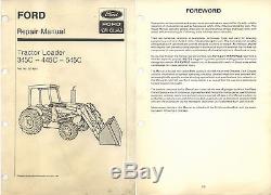 NEW HOLLAND FORD 345C 445C 545C Tractor Loader Repair Manual 4/90 40034530